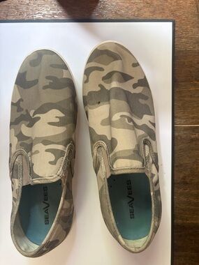 SeaVees Camo Slip-On Loafers in Beige and Olive